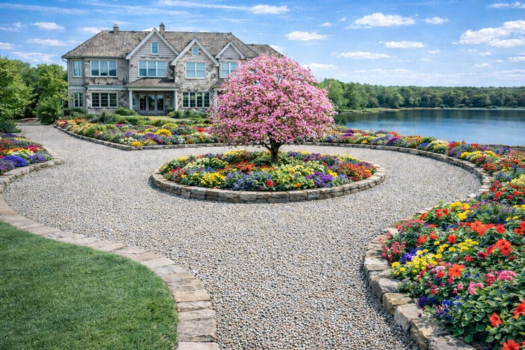 Lawn care crew at work