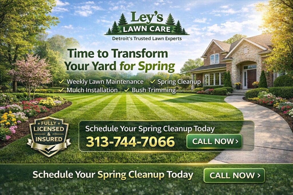 Freshly cut residential lawn